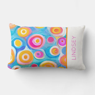 Coussin Rectangle Cercles d'art Abstraits Couleurs vives NOM moderne