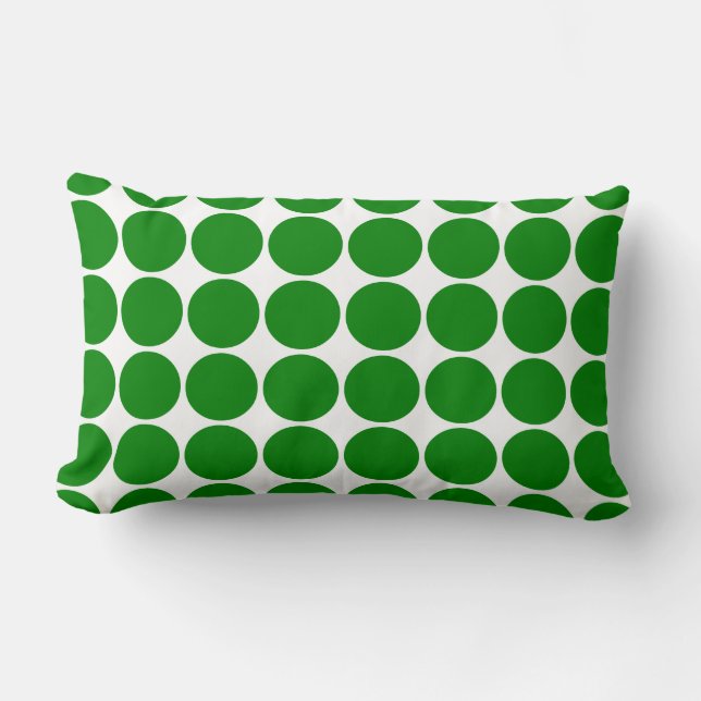 Coussin Rectangle Cercles et taches de point de polka : Pois vert (Recto)