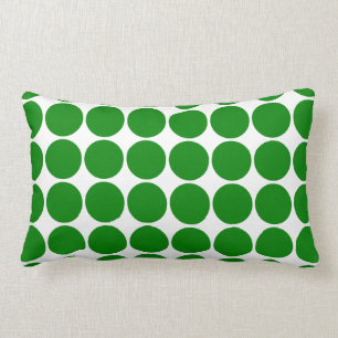 Coussin Rectangle Cercles et taches de point de polka : Pois vert