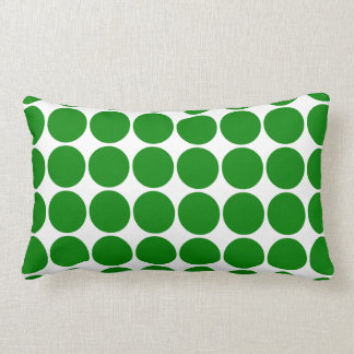 Coussin Rectangle Cercles et taches de point de polka : Pois vert