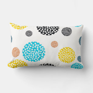 Coussin Rectangle Cercles pointillés ludiques, branchés, cool, amusa