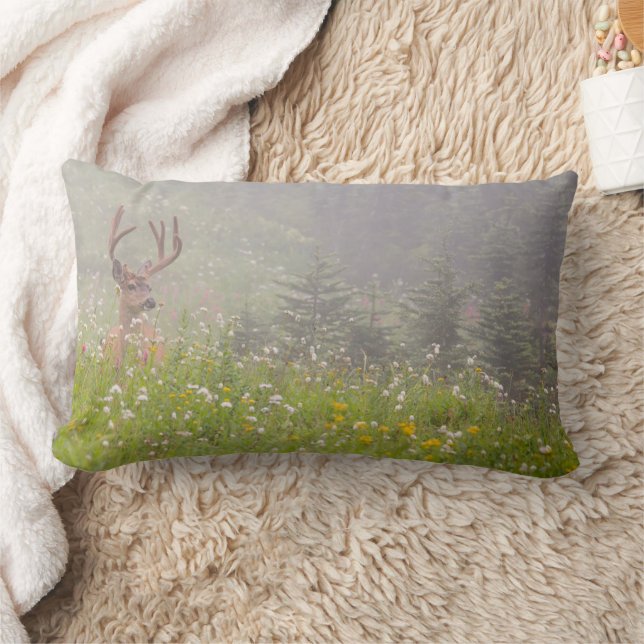Coussin Rectangle Cerf Buck | Parc national du mont Rainier (Couverture)
