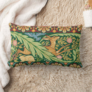 Coussin Rectangle Cerf et Lapin de Noël victorien - Walter Crane