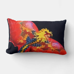 Coussin Rectangle Cerf-volant Dragon Rouge