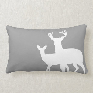 Coussin Rectangle Cerfs communs hommes-femmes de blanc gris