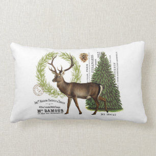 Coussin Rectangle cerfs communs vintages modernes d'hiver de région