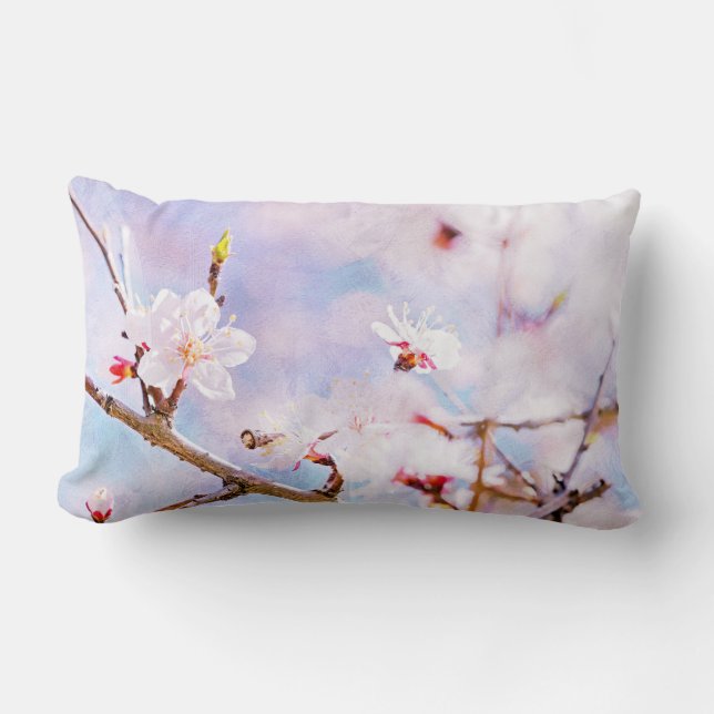 Coussin Rectangle Cerise Japonaise - Sakura En Fleur (Recto)