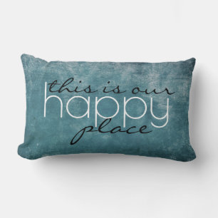 Coussin Rectangle c'est notre heureux endroit bleu tourbé rustique
