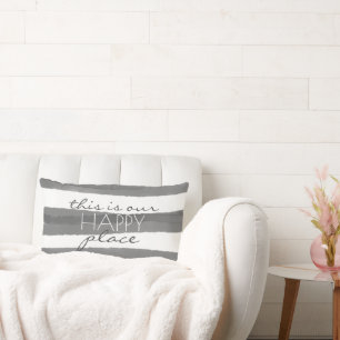 Coussin Rectangle c'est notre joyeux texte sur gris & blanc