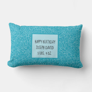 Coussin Rectangle C'est un Baby shower bleu garçon personnalisé