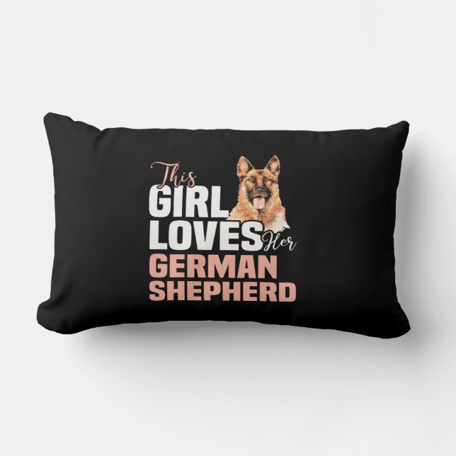 Coussin Rectangle Cette Fille Aime Son Berger Allemand (Recto)