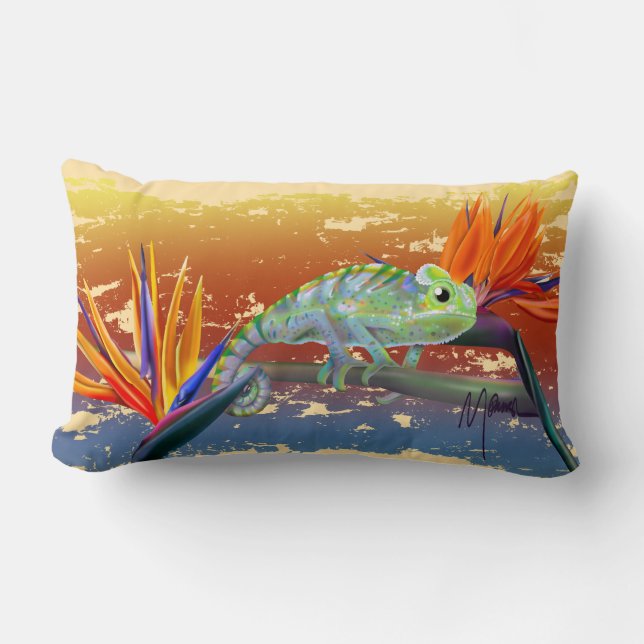 Coussin Rectangle Chameleon  (Recto)