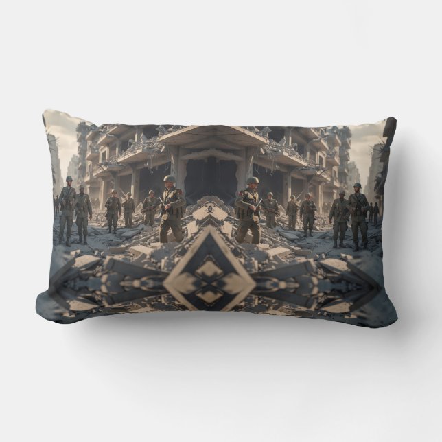 Coussin Rectangle champ de bataille (Recto)