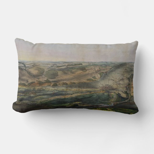 Coussin Rectangle Champ de bataille de Gettysburg par John Bachelder (Recto)
