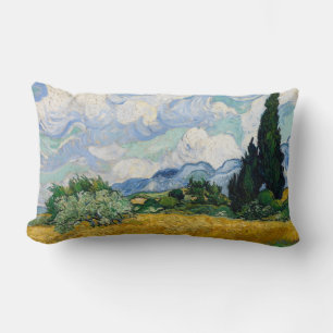 Coussin Rectangle Champ de blé réversible Van Gogh avec Cyprès