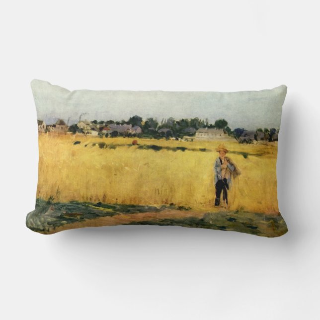 Coussin Rectangle Champ de céréales (par Berthe Morisot) (Recto)