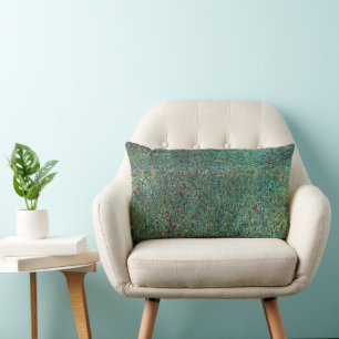 Coussin Rectangle Champ de fleurs à Litzlberg Klimt, paysage vintage