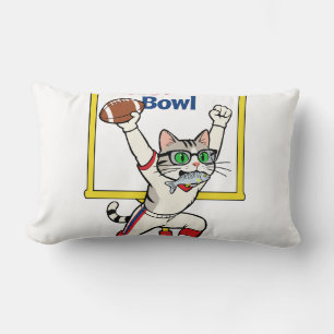 Coussin Rectangle Champion du Meow-der Bowl Chat de football américa