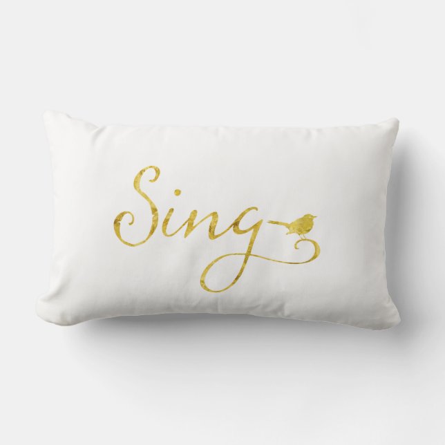 Coussin Rectangle Chantez à des parties scintillantes de Faux d'or (Recto)
