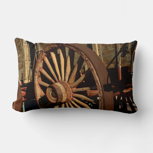 Coussin Rectangle chariot antique de train de mules (Recto)
