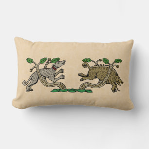 Coussin Rectangle Chasse aux sangliers médiévaux