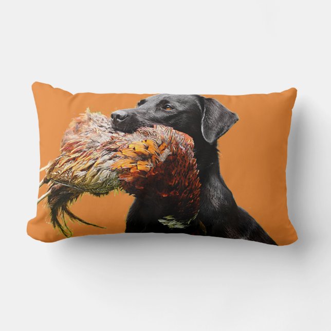 Coussin Rectangle Chasse d'oiseau de laboratoire (Recto)