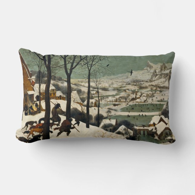 Coussin Rectangle Chasseurs dans la neige (par Pieter Bruegel l'Anci (Recto)