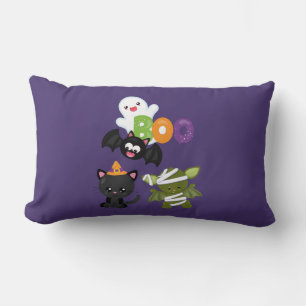 Coussin Rectangle Chat de Cute Halloween, bat, mummy et ghost