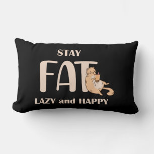 Coussin Rectangle Chat de dessin animé Kitty Attitude Gros Paresseux