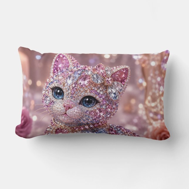 Coussin Rectangle Chat de nuit en velours Esthétique Imprimé (Recto)