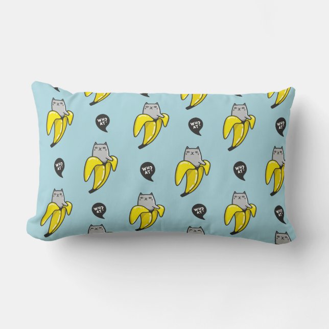 Coussin Rectangle Chat en banane (Recto)