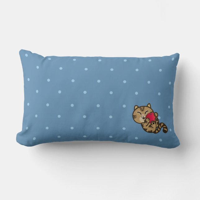Coussin Rectangle chat et pomme (Recto)