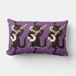 Coussin Rectangle Chat jouant à Banjo Thunder_Cove