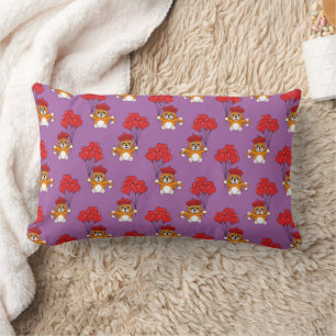 Coussin Rectangle Chat mignon avec Ballons de Coeur Rouge