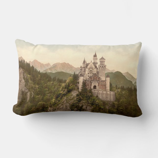 Coussin Rectangle Château de Neuschwanstein, Bavière, Allemagne (Recto)