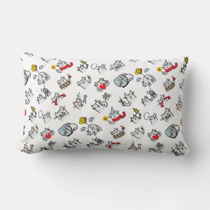 Coussin Rectangle Chats amusants, lait et magie.