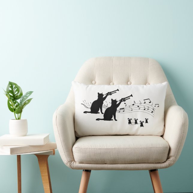 Coussin Rectangle Chats de jazz | Trumpet (Chaise)
