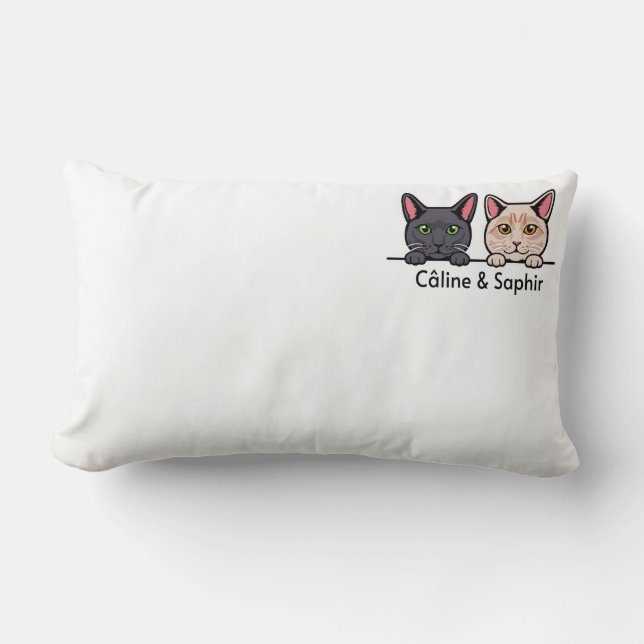 Coussin Rectangle Chats en famille (Recto)
