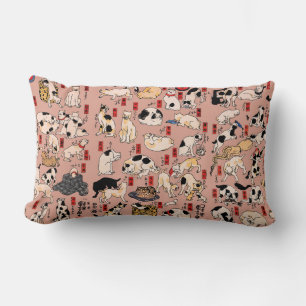 Coussin Rectangle chats japonais Ukiyo-e Funny kitty