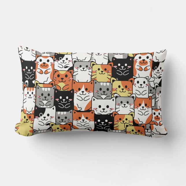 Coussin Rectangle Chats mignons (Recto)
