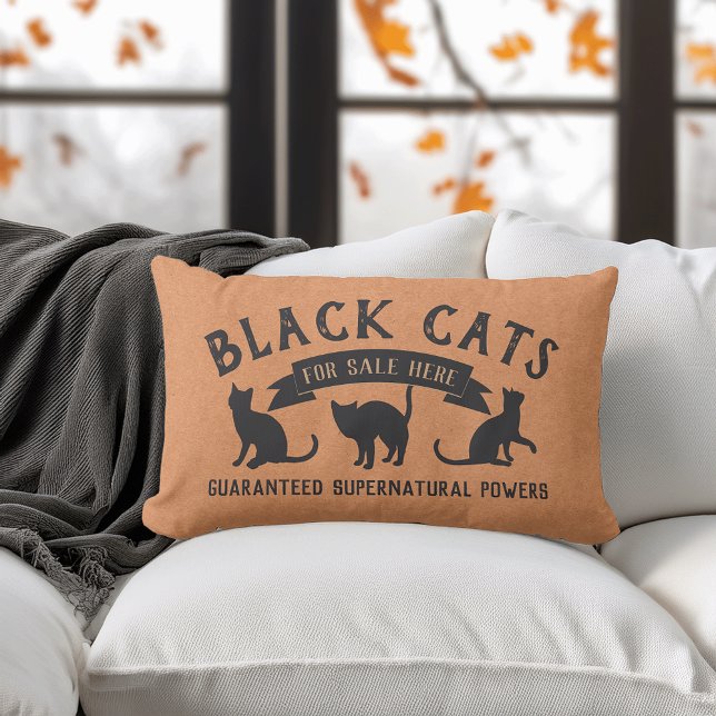 Coussin Rectangle Chats noirs Vintages d'Halloween (Créateur téléchargé)