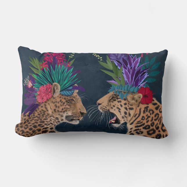 Coussin Rectangle Chaud House Leopards | Un couple (Recto)