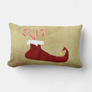 Coussin Rectangle Chaussure elfe rouge avec Sucres de canne