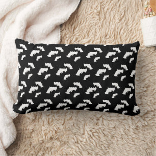 Coussin Rectangle Chauves-souris Halloween motif noir Épouvantable