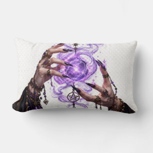 Coussin Rectangle Chemise gothique aux mains de sorcière Magie Viole