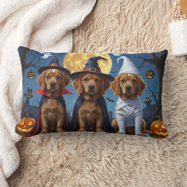 Coussin Rectangle Chesapeake Bay Terrier Citrouille Halloween Funny (Couverture)