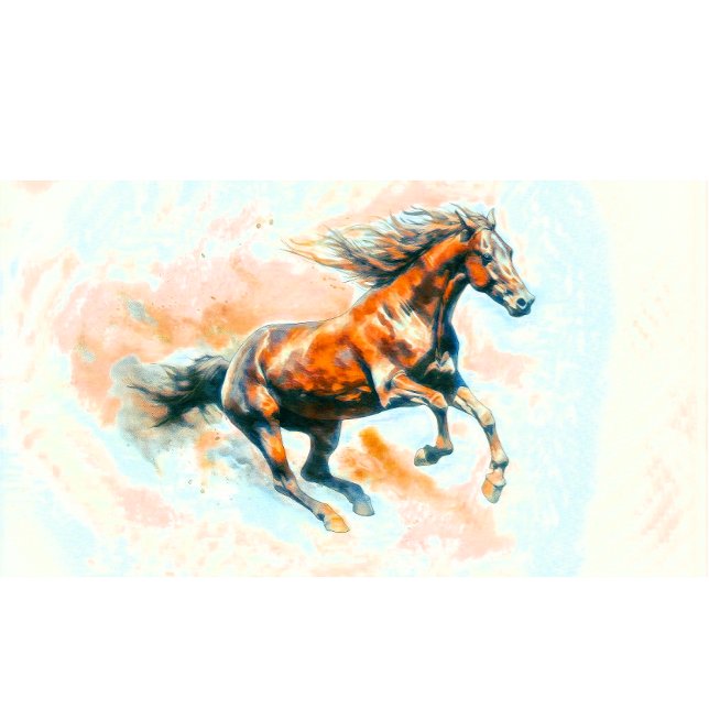 Coussin Rectangle Cheval Couleur d'eau libre (Créateur téléchargé)