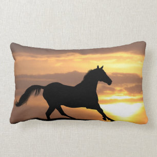 Coussin Rectangle Cheval dans le coucher du soleil