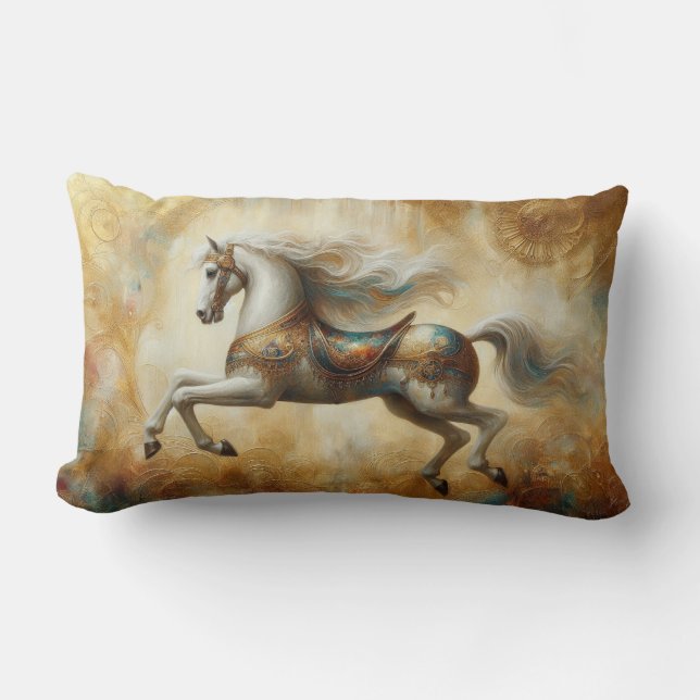 Coussin Rectangle Cheval équestre Lumbar Cushion (Recto)