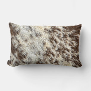 Coussin Rectangle Cheval Posé Faux / Cachet de vache / Fourrure anim